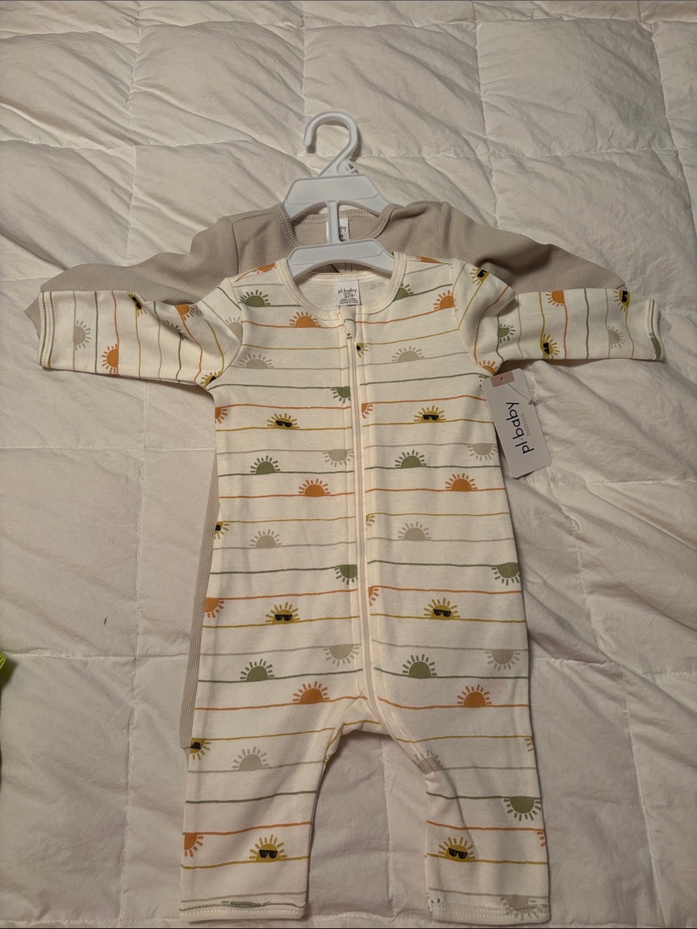 Pi·baby Cream Sunshine Print Organic One-Piece for Kids